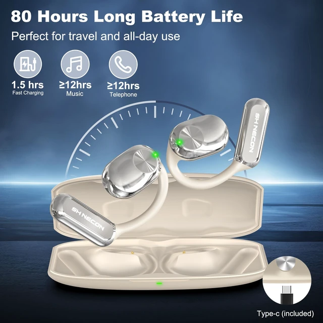 Alt view image 5 of 5 - Wireless Earbuds, Language Translation Earbuds, 3-in-1 AI Real Time Translator Earbuds,Compatible with iOS & Android, Ideal for Travel, Work & Study-Silver