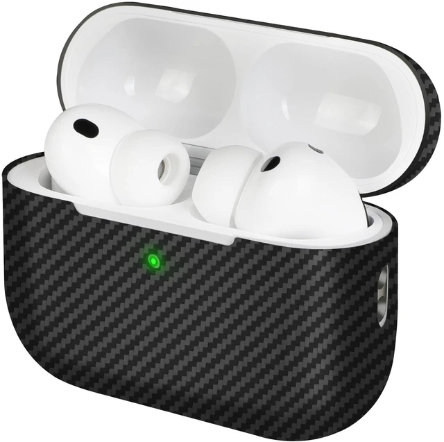 Main image of memumi Case for AirPods Pro 3 2025 Carbon Fiber, Sturdy Durable Carbon Fiber 0.5 mm Thin Cover for AirPods Pro 3rd Generation Skin Case with Comfortable Grip Black/Gray