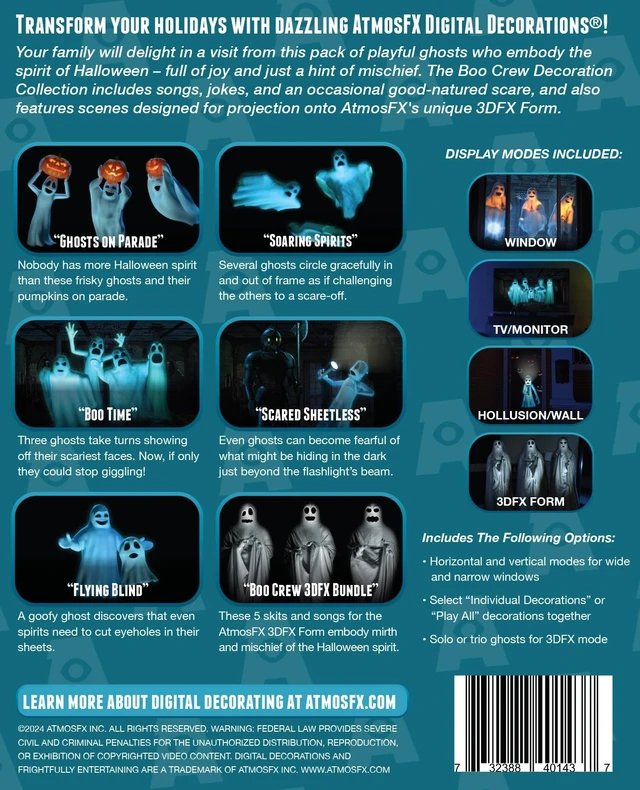 Alt view image 4 of 5 - AtmosFX Boo Crew Halloween Digital Decoration on USB