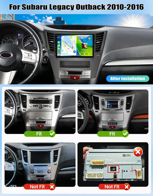 Alt view image 2 of 5 - UNITOPSCI Car Stereo for Subaru Legacy Outback 2010-20169-inch IPS Screen with Wireless/Wired CarPlay & Android Auto, Mirror Link, Bluetooth, DSP, SWC, FM/RDS