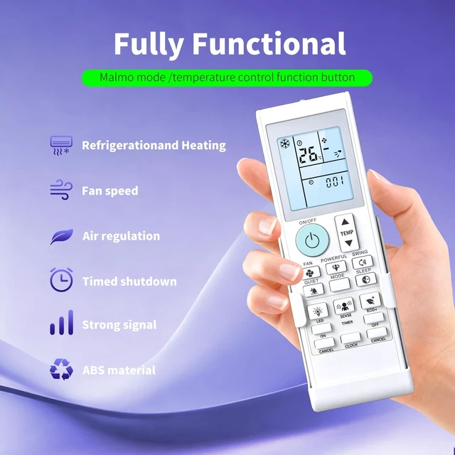 Alt view image 4 of 5 - Snrigw BRC52B65 Backlit Remote for Daikin BRC52B61/62/63/64 AC