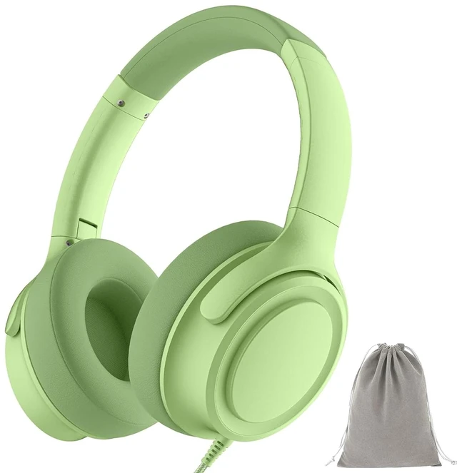 Main image of ADOOPE Wired Over-Ear Headphones with USB C Connector, Hi-Fi Stereo Sound, Noise-Isolating Ear Cups, Comfortable Fit for USB C Devices (Green, with Bag)
