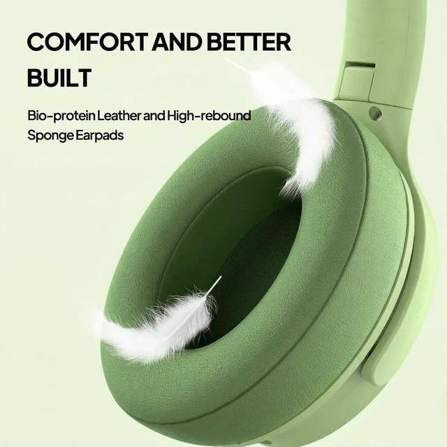 Alt view image 4 of 5 - ADOOPE Wired Over-Ear Headphones with USB C Connector, Hi-Fi Stereo Sound, Noise-Isolating Ear Cups, Comfortable Fit for USB C Devices (Green, with Bag)