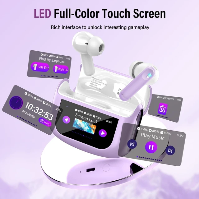 Alt view image 4 of 5 - Active Noise Cancelling Ear Buds 48H Wireless Earbuds with Touch Screen