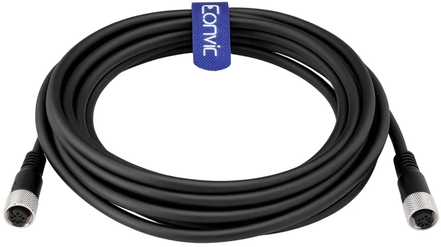 Main image of Eonvic Industrial M12 A Code 4 Pin Female to Female Connector Molded PVC Aviation Sensor Cable (4m)