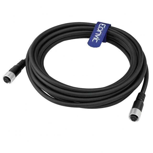 Alt view image 5 of 5 - Eonvic Industrial M12 A Code 4 Pin Female to Female Connector Molded PVC Aviation Sensor Cable (4m)
