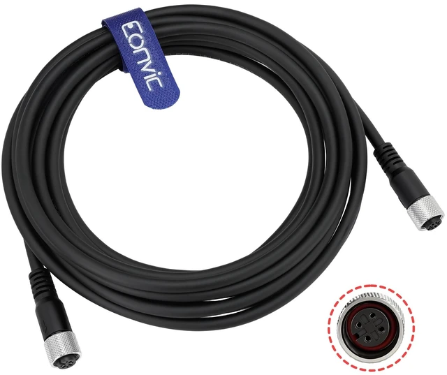 Alt view image 4 of 5 - Eonvic Industrial M12 A Code 4 Pin Female to Female Connector Molded PVC Aviation Sensor Cable (4m)