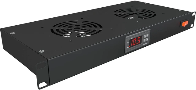 Main image of Rack Mount Fan - 2 Fans 1U 19" w/Adjustable Temperature & Digital Display