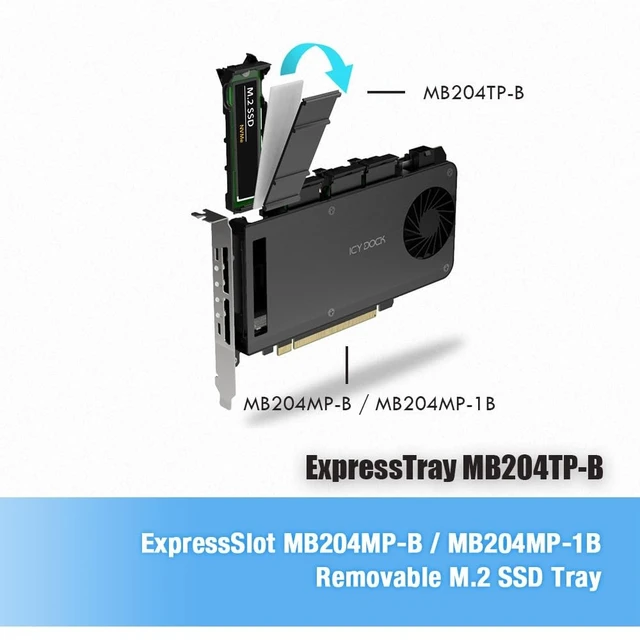 Alt view image 2 of 5 - ICY DOCK MB204TP-B ExpressSlot MB204MP-B / MB204MP-1B Removable M.2 SSD Tray