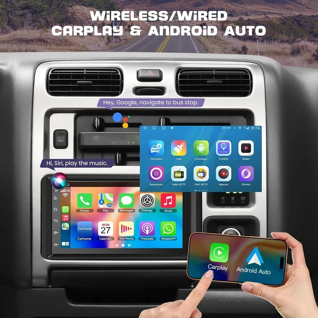 Alt view image 3 of 5 - 8 Core Android 15 Car Radio for Chevrolet Chevy Silverado 1500/2500/3500 2003-2006, Tahoe 2003-2006, GMC Sierra 2003-2006, Yukon 2004-2006, 7'' Stereo with Carplay&Android Auto^^5G WiFi^^1080P Camera