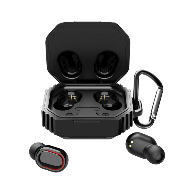 Alt view image 2 of 4 - TOPTECH Blast BA-33 Wireless Earbuds, Bluetooth 5.4 True Wireless Earbuds with Microphone, 8mm Dual-Woofer Drivers, Voice Assistant, Button Controls & Portable Clip-On Charging Case,Blac