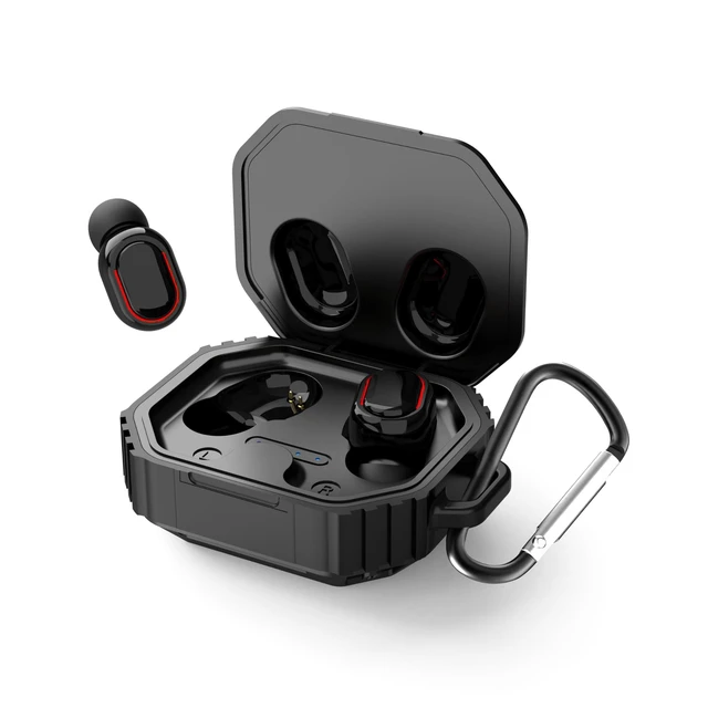 Alt view image 3 of 4 - TOPTECH Blast BA-33 Wireless Earbuds, Bluetooth 5.4 True Wireless Earbuds with Microphone, 8mm Dual-Woofer Drivers, Voice Assistant, Button Controls & Portable Clip-On Charging Case,Blac