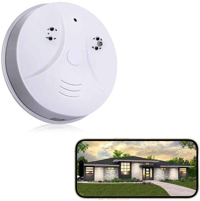 Main image of Huxuoit Security Camera 1080P Indoor with Smoke Detector,Nanny cam WiFi Indoor Camera Dome Surveillance System with Night Vision,Motion Detection, for Home,Business, Baby Monitor