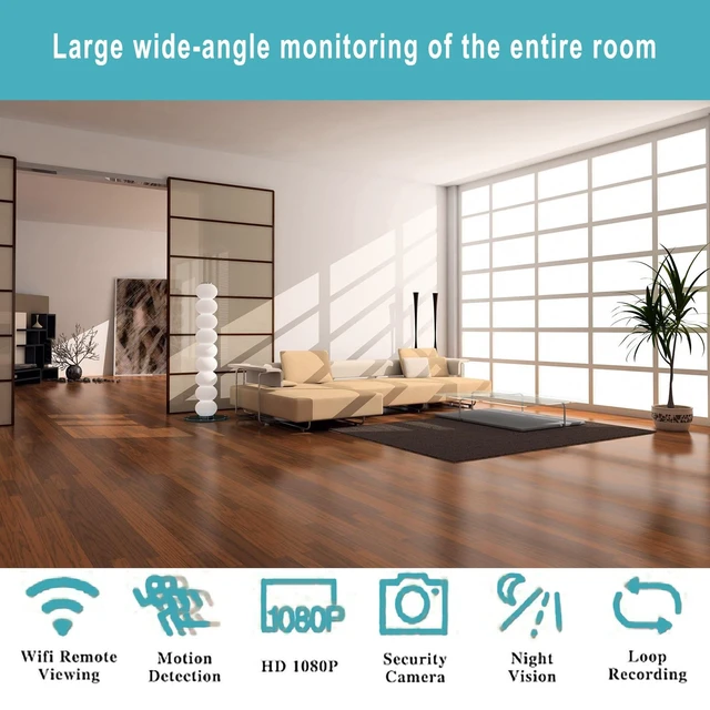 Alt view image 4 of 5 - Huxuoit Security Camera 1080P Indoor with Smoke Detector,Nanny cam WiFi Indoor Camera Dome Surveillance System with Night Vision,Motion Detection, for Home,Business, Baby Monitor