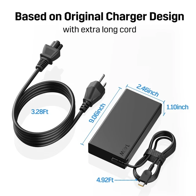Alt view image 5 of 5 - New Slim 140W 20V 7A USB-C Type-C Laptop Charger Replacement for Lenovo Slim Pro 7 9, Yoga Pro 9 7, Yoga 9i, Yoga Slim 7 5, Legion 9, Legion Pro 5 5i 7 7i, ThinkPad Z16, Power Adapter Supply Cord
