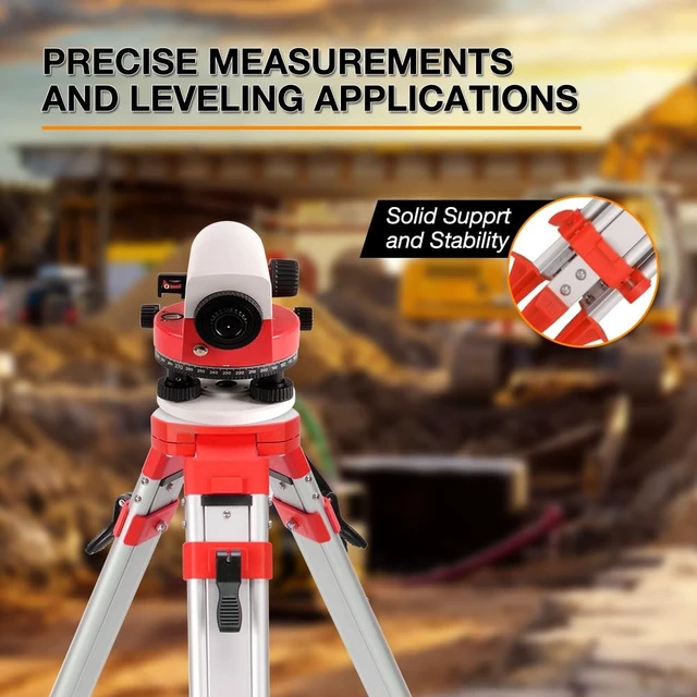 Alt view image 5 of 5 - Surveying Tripod, Aluminum Survey Tripod With 5/8-Inch 11-Threaded Flat Head Quick Clamp for Auto Level Theodolite