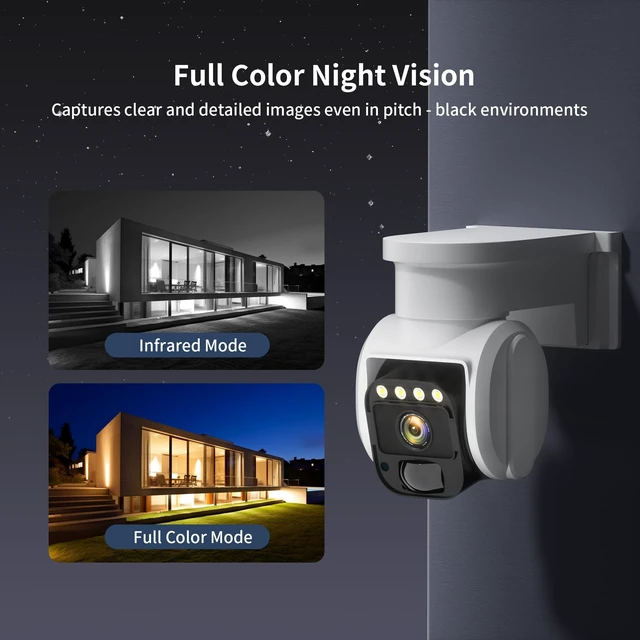 Alt view image 5 of 5 - Reidubo 4G LTE Cellular Solar Security Camera, No WiFi with 3MP 2K HD, AI Motion Detection, Dual Lens 360 View, Color Night Vision, 2-Way Talk, IP66 Weatherproof, SIM Card Included