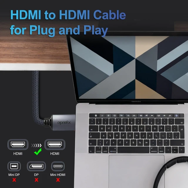 Alt view image 2 of 5 - 8K HDMI 2.1 Cable, Certified 8K@60Hz & 4K@120Hz, 48Gbps, Dynamic HDR, eARC, Braided Nylon, Compatible with PS5, Xbox Series X, Apple TV, 4K/8K TVs, Gaming Monitors, Receivers,6 FT/2 pk