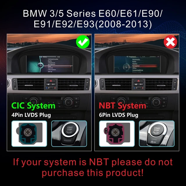 Alt view image 4 of 5 - Car Stereo for BMW E60 E90 E92 Radio with CarPlay Android Auto Upgrade CIC idrive System Screen for 3/5 Serie E61/E91/E93(2008-2013)