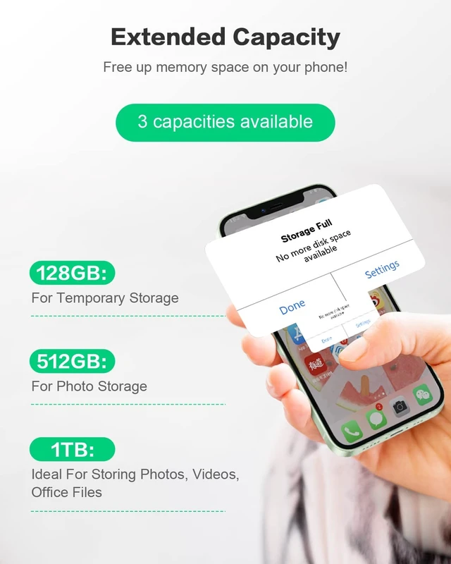 Alt view image 5 of 5 - 512GB Photo Stick for Smartphones, 4in1 Functionality, Directly Transfer Photos to USB Drive, Supports Storage of Photos/Videos/Various Files, Compatible with iPhone/iPad/Android/PC and More.