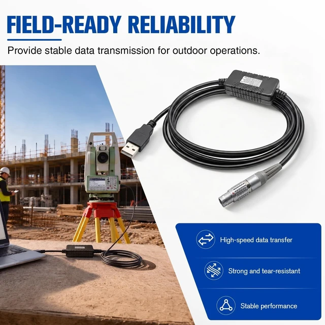 Alt view image 5 of 5 - JHCH 806095 (GEV269) Data Transfer Cable, 8 Pin to USB Survey Communication Cable Compatible with Leica TS30 TM30 Total Station