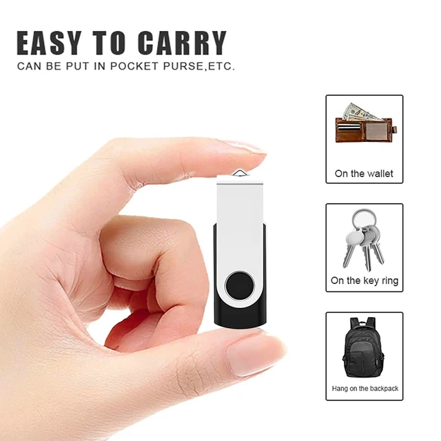 Alt view image 4 of 5 - 3 Pack 32GB USB Flash Drive with Type C Adapter and Storage Box USB 2.0 High Speed Metal Pen Drive 360 Rotatable Storage Memory Stick for Phone/Pad/PC/Laptop/Android - Black(3-Pack 32GB)