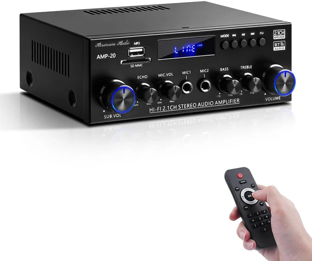 Main image of AMP-20 Bluetooth Stereo Audio Amplifier 2.1 CH Max.800W RMS 50Wx2+70W