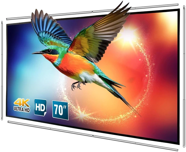 Main image of Foldable Projector Screen 70 inch with Lightweight Telescopic Pole Frame