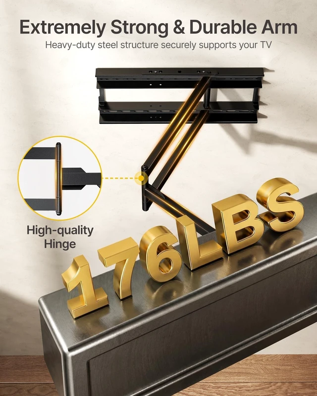 Alt view image 4 of 5 - monTEK XL 40 Long Arm TV Wall Mount for 50-100 inch TVs up to 176 lbs