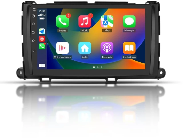 Main image of Android 13 Car Radio for Toyota Sienna 2011-2014, 9 Inch Touch Screen Stereo with Wireless CarPlay Android Auto/BT/GPS/FM/SWC Radio 2GB 32GB