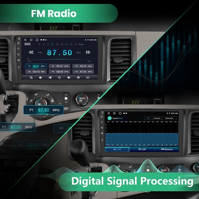 Alt view image 3 of 5 - Android 13 Car Radio for Toyota Sienna 2011-2014, 9 Inch Touch Screen Stereo with Wireless CarPlay Android Auto/BT/GPS/FM/SWC Radio 2GB 32GB