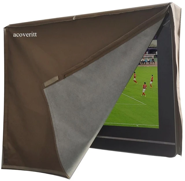Alt view image 2 of 5 - acoveritt Outdoor 46"-48" TV Set Cover,Scratch Resistant Liner Protect LED Screen Best-Compatible with Standard Mounts and Stands (Tan)