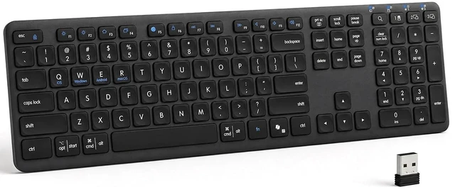Main image of Wireless Bluetooth Keyboard, Full Size Multi-Device Keyboard for PC, Laptop