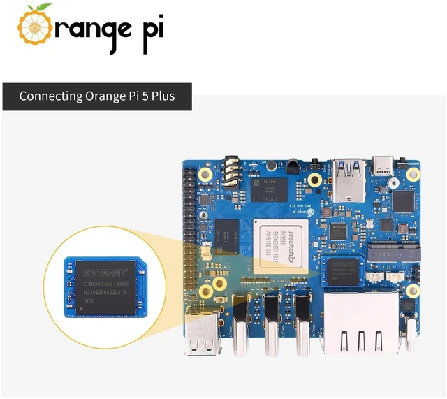 Alt view image 3 of 5 - Orange Pi 32GB/64GB/256GB eMMC Module, Memory Storage Board Module Compatible with 5Plus/3B/5Pro/5Max/5Ultra/4A/RV/RV2 (64GB)