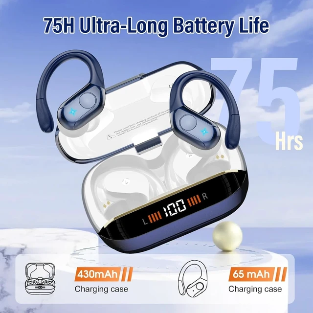 Alt view image 4 of 5 - Ltinist Wireless Earbuds,75Hrs Bluetooth 5.4 Headphones, Deep Bass Stereo