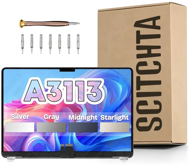 Main image of A3113 Screen Replacement A3113 LCD for MacBook Air M3 2024 Silver