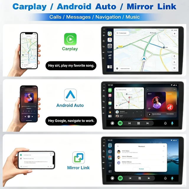 Alt view image 2 of 5 - Car Stereo for GMC Sierra 1500/2500 2003-2006, 7 Inch Android 13 Double Din, Wireless CarPlay & Android Auto, 2+64G, GPS Navigation, Bluetooth, WiFi, SWC & Backup Camera