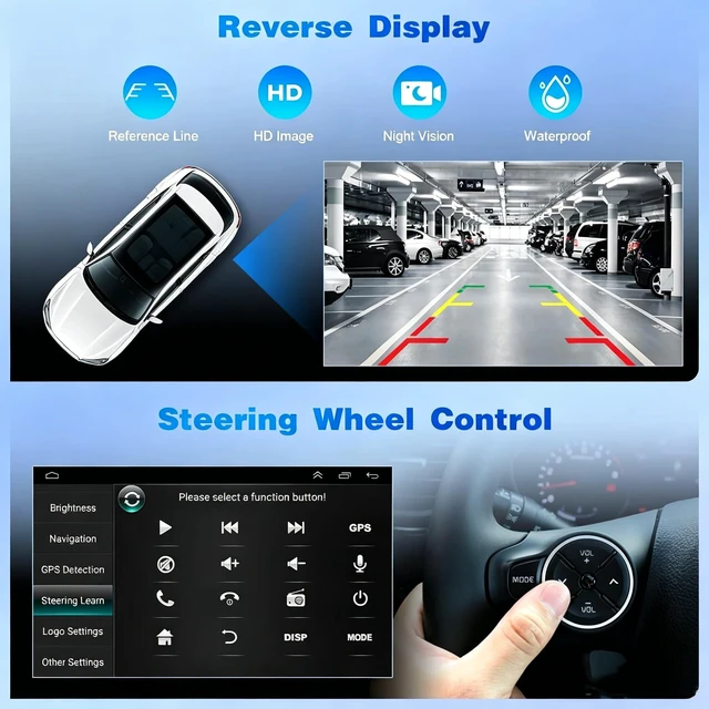 Alt view image 5 of 5 - Car Stereo for GMC Sierra 1500/2500 2003-2006, 7 Inch Android 13 Double Din, Wireless CarPlay & Android Auto, 2+64G, GPS Navigation, Bluetooth, WiFi, SWC & Backup Camera