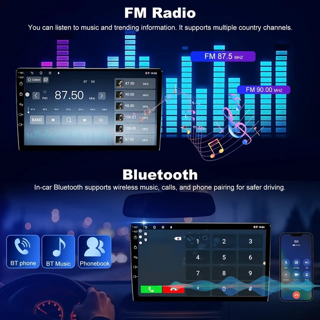 Alt view image 5 of 5 - 10inch Car Stereo Radio for Chevy Silverado 1500 Tahoe GMC Sierra 2003-2006
