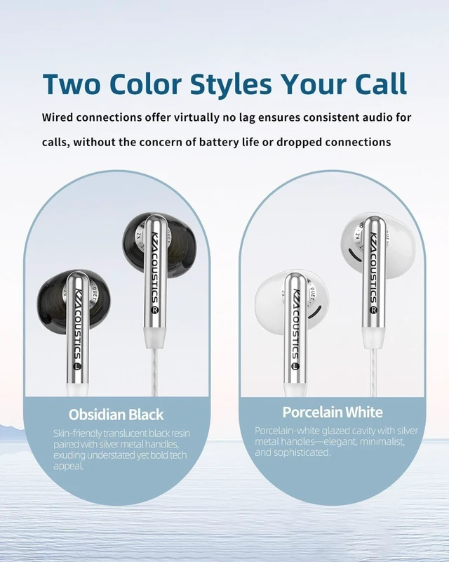 Alt view image 3 of 5 - KZ Duet Wired Earbuds, Dual Dynamic in-Ear Headphones Crystal-Clear Sound