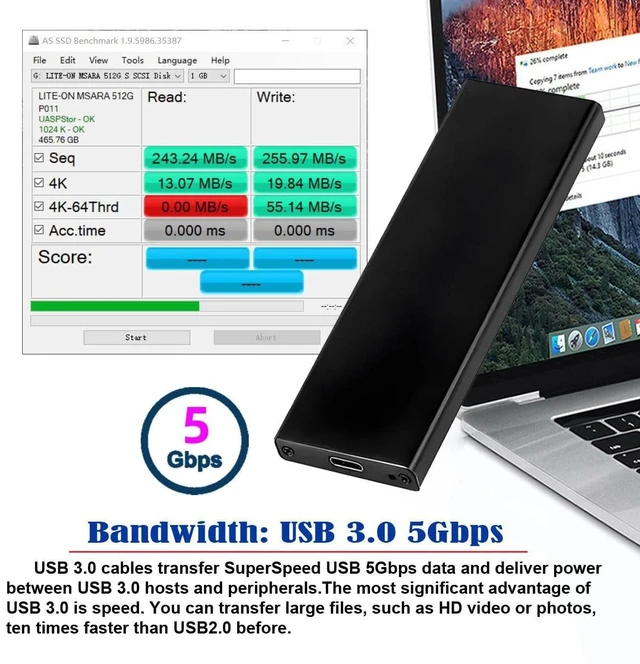 Alt view image 2 of 5 - NFHK USB3.0 Type-C to 12+6Pin/17+7Pin USB-C Enclosure 5Gbps Mobile Box for MAC Air Pro 2010 2011 SSD Portable Case Adapter