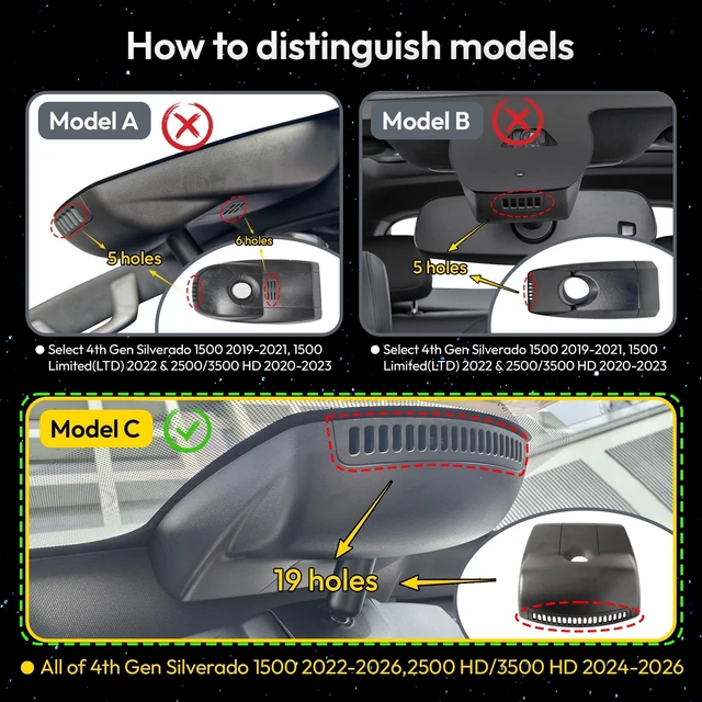 Alt view image 2 of 5 - GATGIT 4K Dash Cam for Silverado 1500 2022-2026 2500 HD 3500 HD 2024-2026