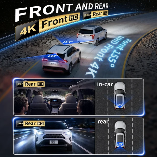 Alt view image 5 of 5 - GATGIT 4K Dash Cam for Silverado 1500 2022-2026 2500 HD 3500 HD 2024-2026