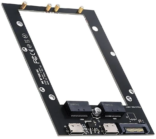 Main image of NFHK Dual SFF-8612 Oculink PCI-e 4X Host to Dual Ruler 1U GEN-Z EDSFF 9.5mm 15mm 25mm Short SSD E1.S PCI-E with Heat Sink PM9A3 PM9D3 P5801X Carrier Adapter