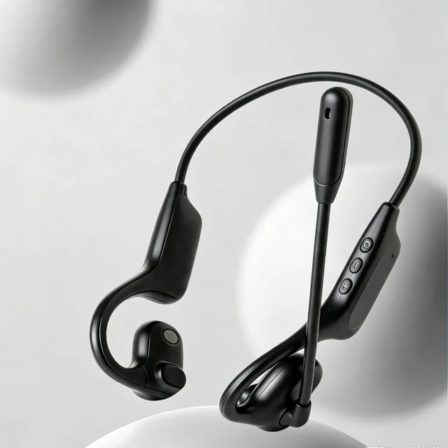 Alt view image 3 of 5 - AYI Open Ear Wireless Earbuds with Mic, Hi-Fi Stereo Sound, LED Power Display, 48H Playtime, Multipoint Pairing & Voice Assistant, Ultra-Low Latency for Workout and Gaming, Black.