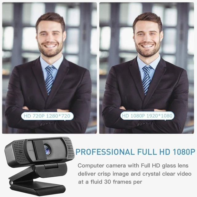 Alt view image 2 of 5 - 1080P Webcam with Microphone for PC Streaming, Web Camera for Desktop with Privacy Cover, 100 Wide Angle, Auto Light Correction, USB Plug&Play Web Cam for OBS/Gaming/Zoom/Skype/FaceTime/Teams/Twitch