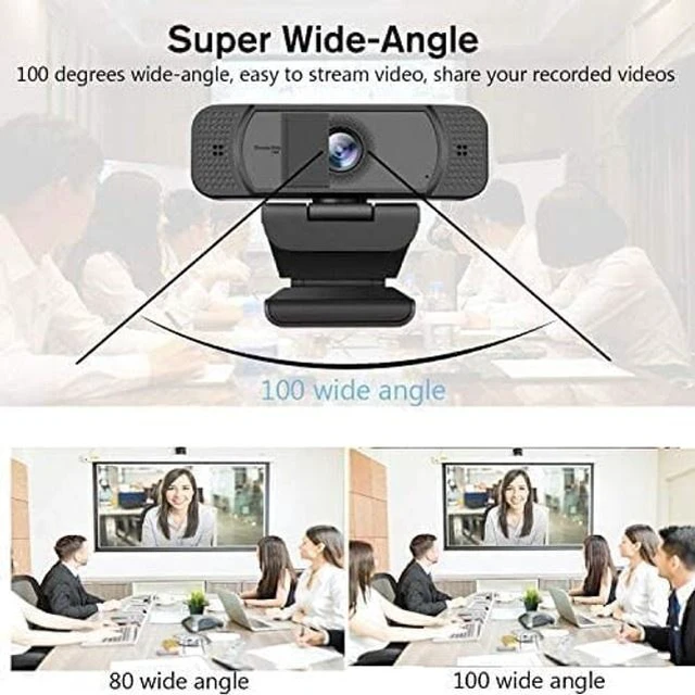 Alt view image 4 of 5 - 1080P Webcam with Microphone for PC Streaming, Web Camera for Desktop with Privacy Cover, 100 Wide Angle, Auto Light Correction, USB Plug&Play Web Cam for OBS/Gaming/Zoom/Skype/FaceTime/Teams/Twitch
