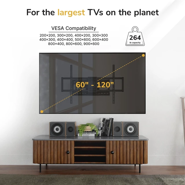 Alt view image 2 of 5 - Mount-It! XXL Full Motion Sliding TV Wall Mount for 60"-120" Large TVs