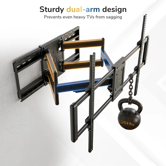 Alt view image 4 of 5 - Mount-It! XXL Full Motion Sliding TV Wall Mount for 60"-120" Large TVs