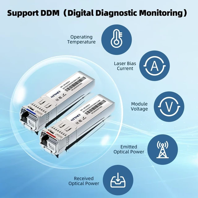 Alt view image 4 of 5 - A Pair of 10G SFP+ Bidi Transceiver LC Single-Mode 20km Single Fiber Module 10GBASE-BIDI 1270nm/1330nm for Cisco, Ubiquiti UniFi, Mikrotik, and More